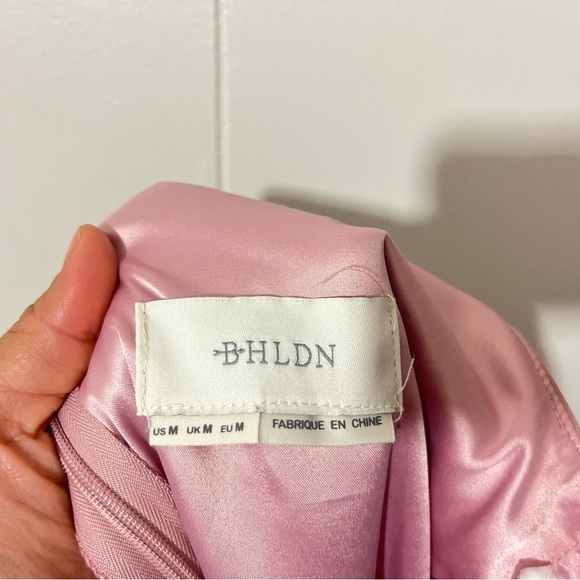 BHLDN  Macro Blush Pink Slit Maxi Gown Bridesmaid Dress Size Medium - Picture 7 of 8